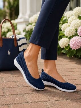 Preppy 🌸 Susina Wedge Slip-on Shoes Blue - Size 8B -Comfort Classic Summer Shoes